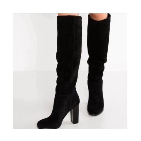 Sam Edelman Shoes - SAM EDELMAN Black Suede Leather VICTORIA Tall Knee high heels  Boots Women 7.5